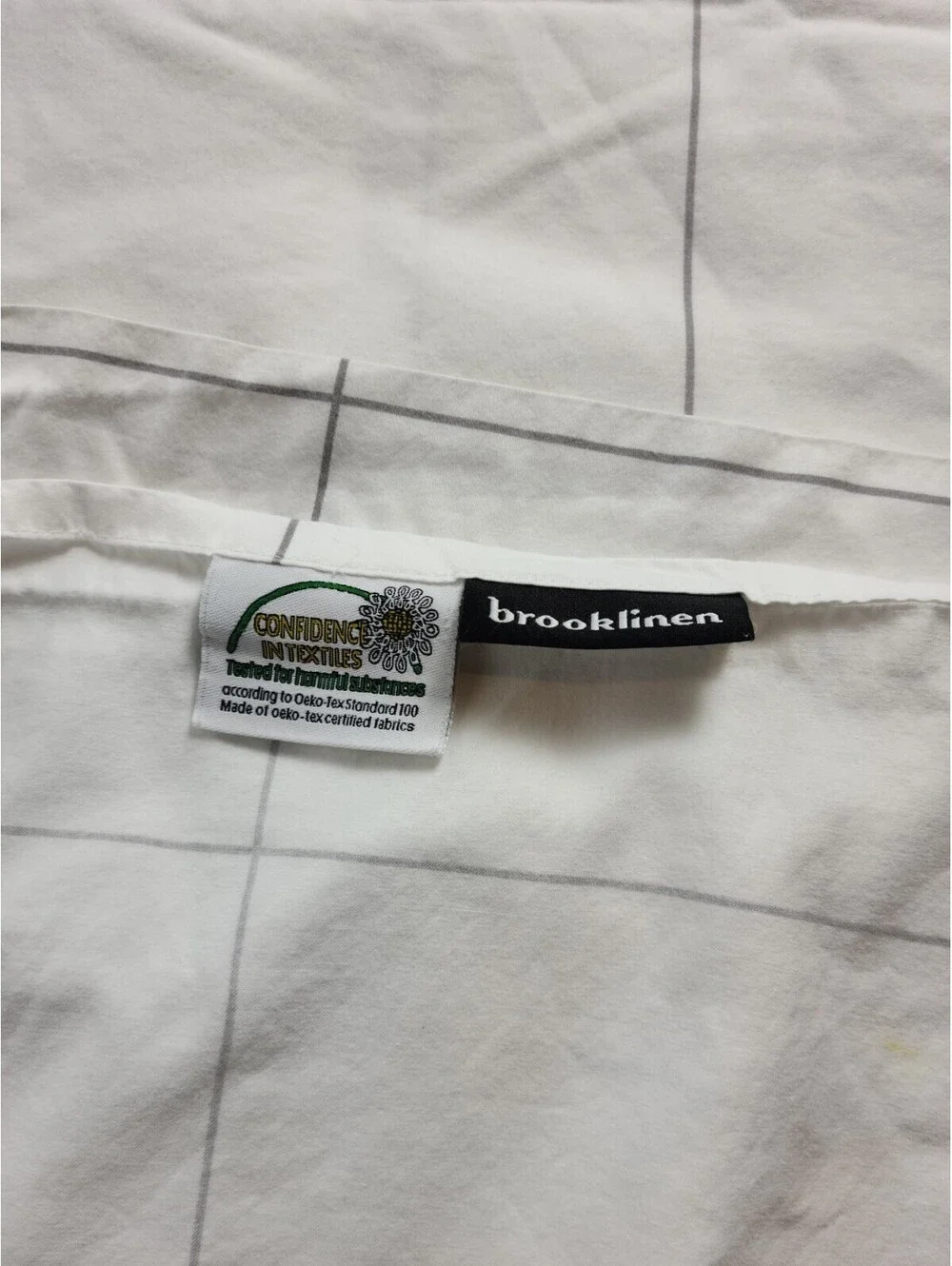 Brooklinen Checkered Flat Sheet King 100% Egyptian Cotton